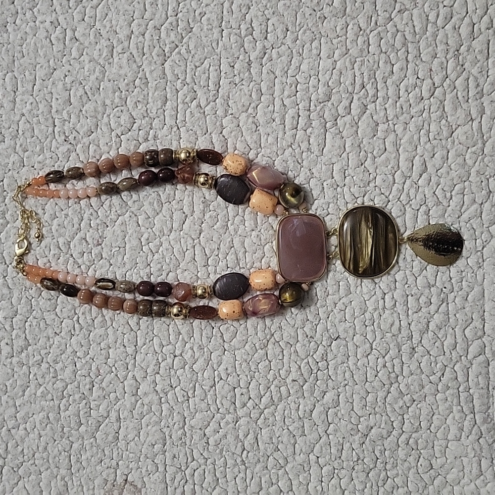 Chico's Beaded Gold Necklace
